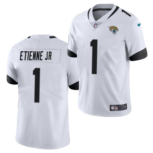 Men's Jacksonville Jaguars #1 Travis Etienne 2021 White NFL Vapor Untouchable Limited Stitched Jersey